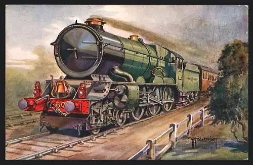 AK Englische Eisenbahn King George V. in Fahrt