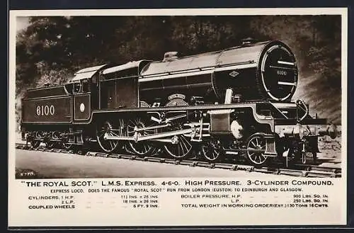 AK LMS Express 4-6-0 Engine The Royal Scot, No. 6100