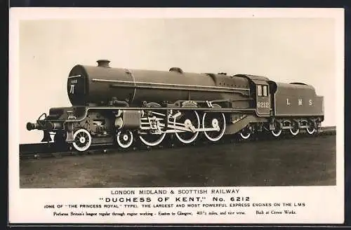 AK LMS Engine No. 6212 Duchess of Kent