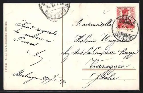 AK Berlingen, Ortsansicht und Uferpartie