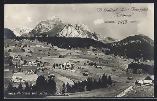 AK Wildhaus, Ansicht mit Säntis u. Schafberg