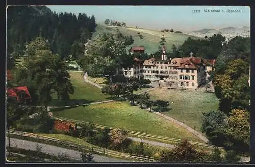 AK Weissbad b. Appenzell, Ortsansicht aus der Vogelschau