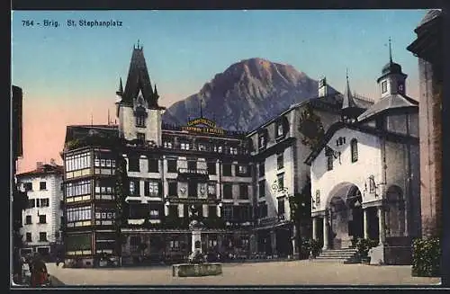 AK Brig, St. Stephansplatz mit Geschäften