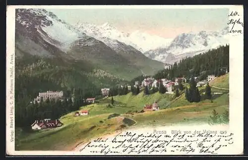 AK Arosa, Blick von der Valana aus auf den Ort