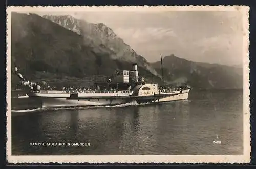 AK Salondampfer Elisabeth auf dem Traunsee