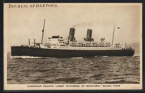 AK Passagierschiff Duchess of Bedford in ruhiger See, Canadian Pacific Liner