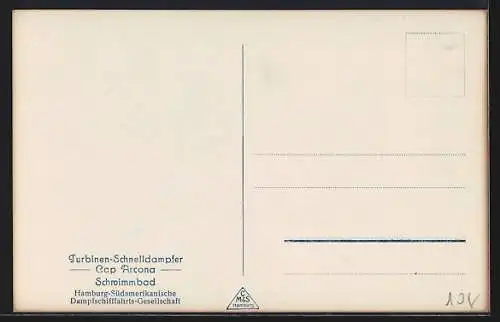 AK Passagierschiff Cap Arcona, Schwimmbad, Hamburg-Südamerikanische Dampfschifffahrts-Gesellschaft