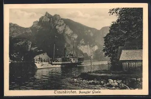 AK Traunkirchen, Dampfer Gisela auf dem Bergsee