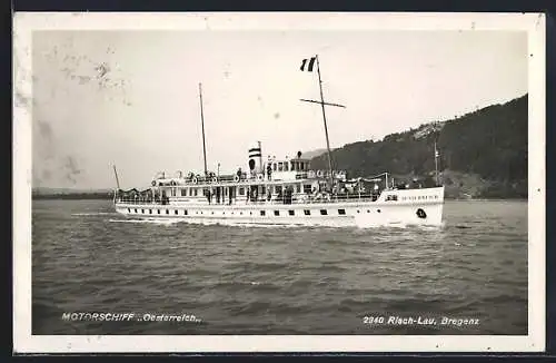 AK Motorschiff Österreich in voller Fahrt auf dem Bodensee