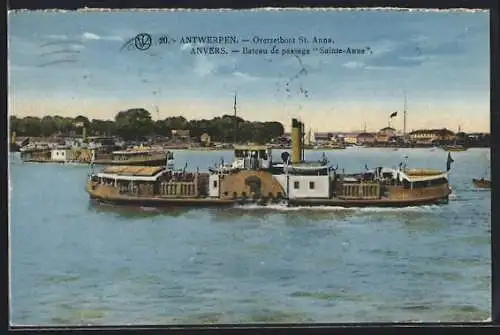 AK Salondampfer St- Anna auf der Schelde bei Antwerpen