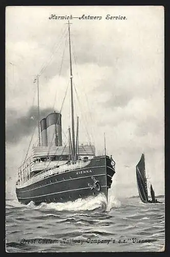 AK Passagierschiff S. S. Vienna in voller Fahrt, Great Eastern Railway Company