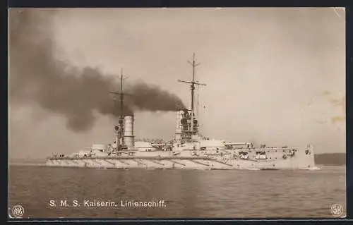 AK Kriegsschiff S.M.S. Kaiserin, Linienschiff der Kaiserlichen Marine