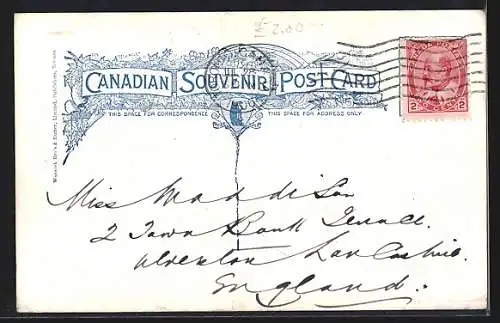 AK Raddampfer SS Toronto auf dem Weg nach Montreal, Passepartout mit Flaggen