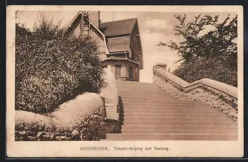 AK Aschersleben, Treppen-Aufgang zum Postberg