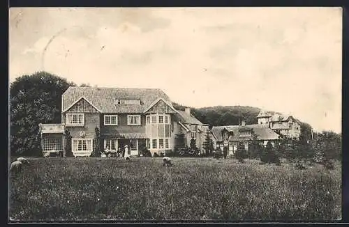 AK Malente-Gremsmühlen, Villa von Krummhaar vom Feld aus