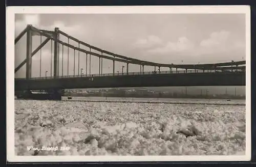 AK Wien, Eisstoss 1940 mit der Reichsbrücke