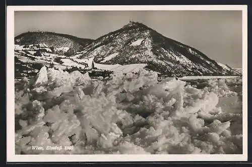 AK Wien, Eisstoss auf der Donau gegen Kahlenberg 1940