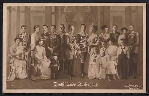 Foto-AK Kaiser Wilhelm und Familie, Deutschlands Kaiserhaus