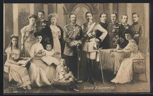 AK Unsere Kaiserfamilie, Kaiser Wilhelm II. und seine Familie