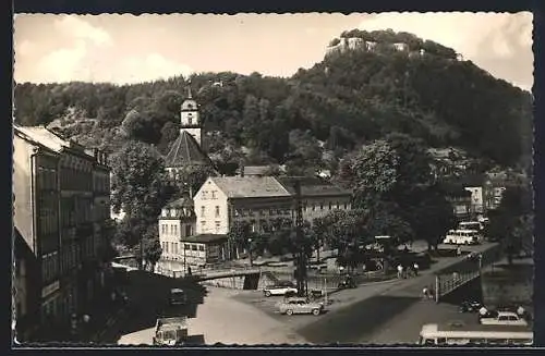 AK Königstein /Sächs. Schweiz, Ortspartie mit Festung