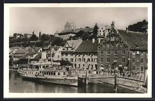 AK Meersburg a. B., Uferpartie mit Schiff Meersburg