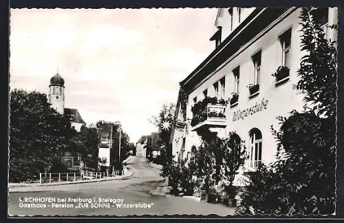 AK Kirchhofen bei Freiburg, Gasthaus-Pension Zur Sonne-Winzerstube Wehrle-Koch