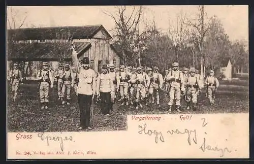 AK Soldaten bei der Vergatterung