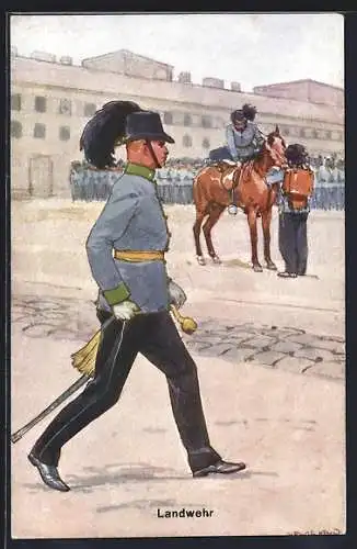 Künstler-AK Ludwig Koch: Soldaten in Uniform