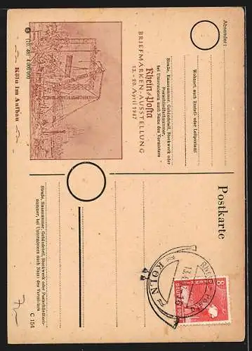 AK Köln, Rhein-Posta, Briefmarken-Ausstellung 1947