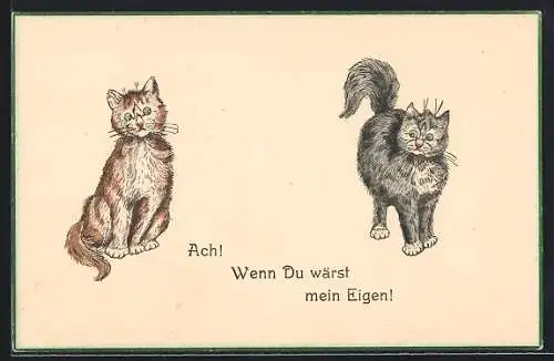 AK Ach! Wenn Du wärst mein eigen, Kater und Katze