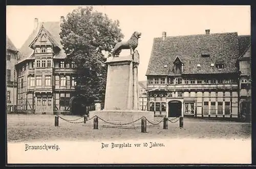 AK Braunschweig, Burgplatz mit Denkmal vor 10 Jahren