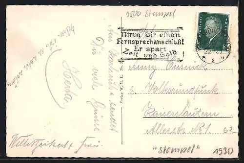 AK Karlsruhe, Schlossplatz mit Denkmal