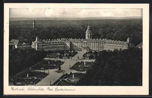 AK Karlsruhe, Badisches Landesmuseum am Schlossplatz