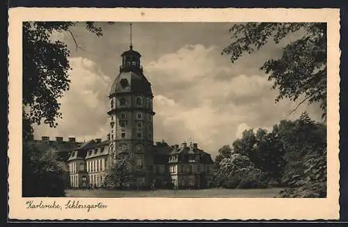 AK Karlsruhe, Blick in den Schlossgarten