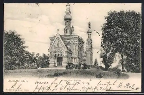 AK Darmstadt, Russische Kapelle, Aussenansicht