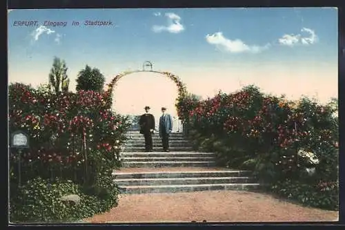 AK Erfurt, Eingang im Stadtpark