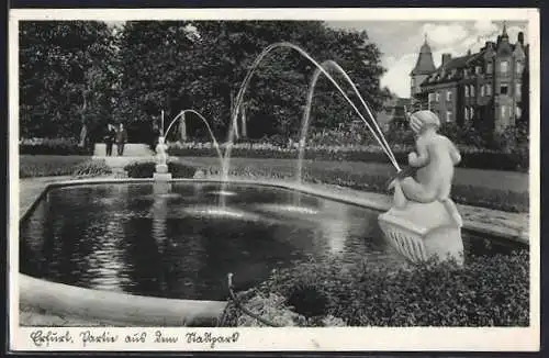 AK Erfurt, Wasserfontänen im Stadtpark