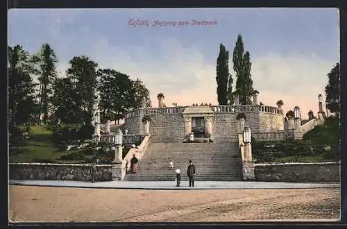 AK Erfurt, Aufgang zum Stadtpark