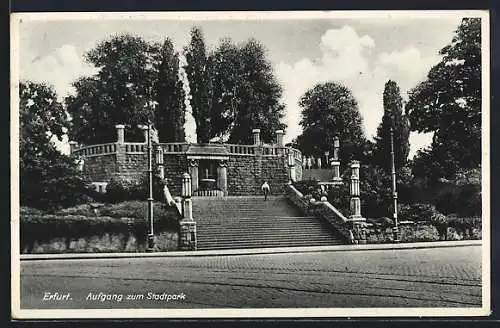 AK Erfurt, Aufgang zum Stadtpark