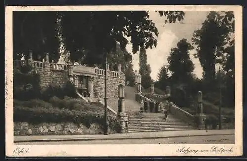 AK Erfurt, Aufgang zum Stadtpark