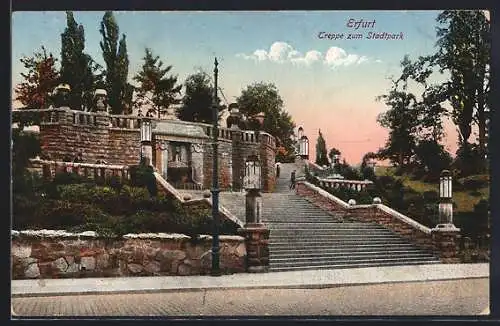 AK Erfurt, Treppe zum Stadtpark