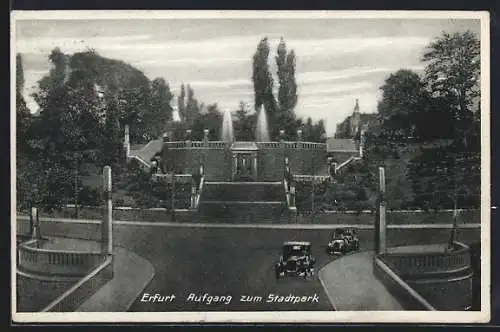 AK Erfurt, Aufgang zum Stadtpark