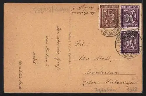 AK Karlsruhe, Springbrunnen im Schlossgarten