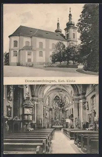 AK Donaueschingen, Katholische Kirche, Innenansicht