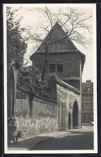 AK Erfurt, Strasse Komturgasse mit Martins-Stift