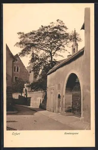 AK Erfurt, Strasse Komturgasse mit Martins-Stift