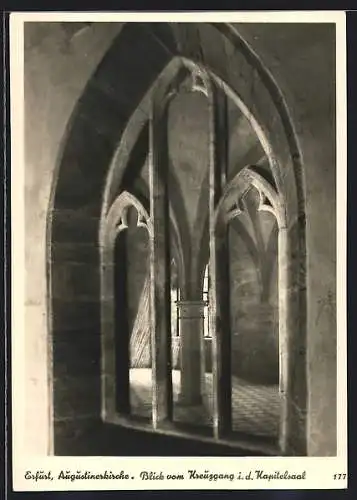 AK Erfurt, Augustinerkirche, Blick vom Kreuzgang in die Kapelle