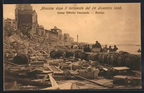 AK Messina, Corsa Vittorio Emanuele, Rovine, Erdbeben1908