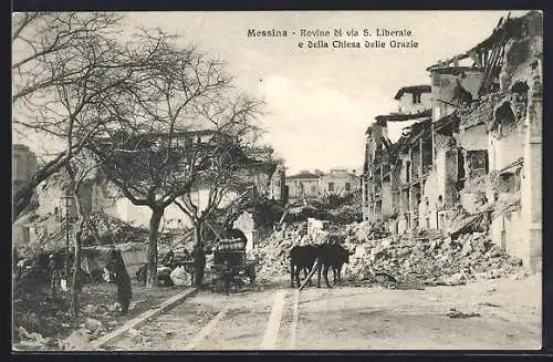 AK Messina, Rovine di via S. Liberale e della Chiesa delle Grazie