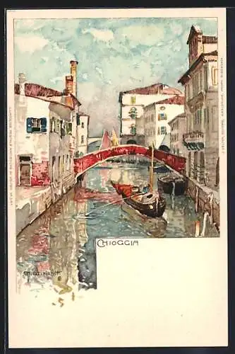 Künstler-AK Manuel Wielandt: Chioggia, Blick in einen Kanal